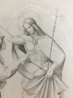 Arte Popolare Devozionale: San Tommaso. Grande Antica Incisione, XIX Secolo