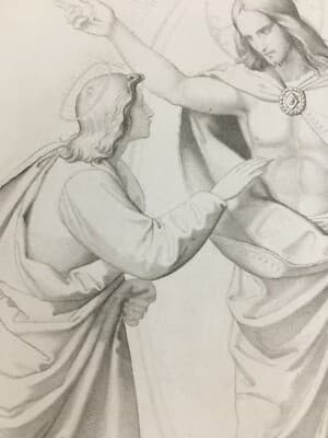 Arte Popolare Devozionale: San Tommaso. Grande Antica Incisione, XIX Secolo