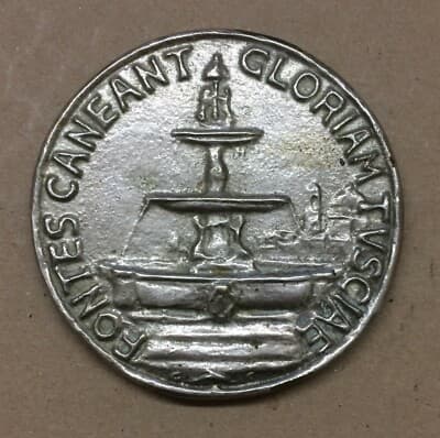 Medaglia Lions Club Viterbo Con Fontana E Araldica