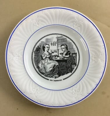 Piatto Artistico Creil Et Montereau, "Les Fleuristes"