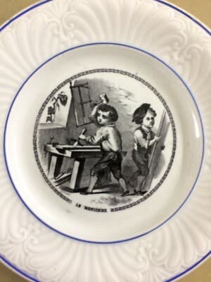 Folklore: Mestieri, Falegname Ed Ebanisteria. Artistico Piatto Da Collezione Creil