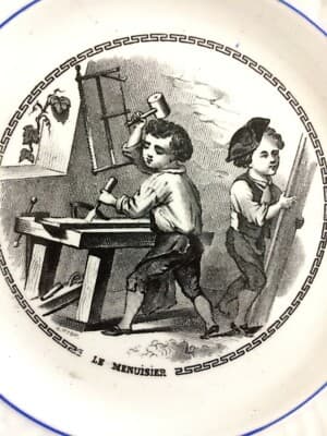 Folklore: Mestieri, Falegname Ed Ebanisteria. Artistico Piatto Da Collezione Creil