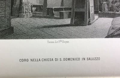 Saluzzo: Coro Nella Chiesa Di San Domenico. Litografia Dell'800 (Righini)
