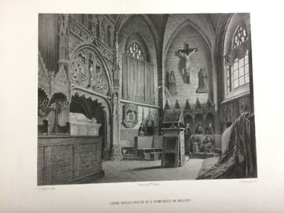 Saluzzo: Coro Nella Chiesa Di San Domenico. Litografia Dell'800 (Righini)