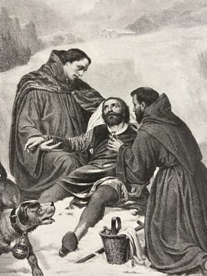 San Bernardo Di Mentone: Litografia Originale Di Giuseppe Giani