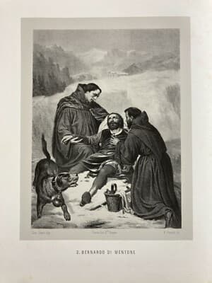 San Bernardo Di Mentone: Litografia Originale Di Giuseppe Giani