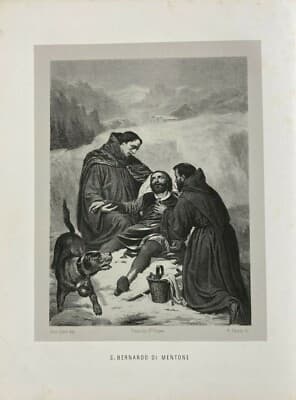 San Bernardo Di Mentone: Litografia Originale Di Giuseppe Giani