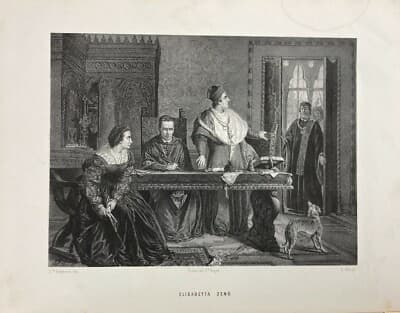 Venezia: Congiura Di Elisabetta Zeno. Litografia Originale Di Ludovico Raymond