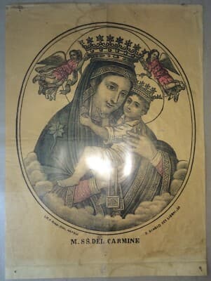 Arte   Stampa Popolare Devozionale   Antica Litografia A Colori   Rinaldini   Napoli   XIX Secolo