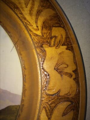 Montagna, Dolomiti, Pale, Baita Segantini: Inusuale Dipinto Su Legno Pirografato