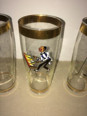 Musica, Ballo, Jazz: Tre Bicchieri Artistici Da Collezione Del '900