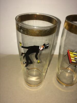 Musica, Ballo, Jazz: Tre Bicchieri Artistici Da Collezione Del '900