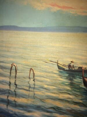 Marina Con Pescatori, Artista Italiano Del Novecento (Pinto)