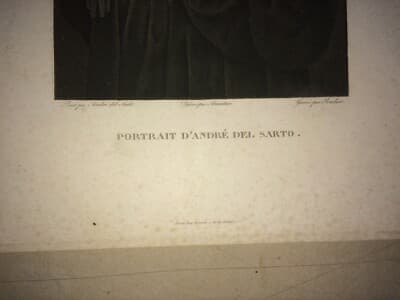 Ritratto Di Andrea Del Sarto. Incisione All'Acquaforte Di Pradier Da Anastasi, XIX Secolo