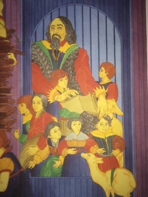 Pier Canosa   Illustrazione Figure Con Bambini E Libri   Vasto