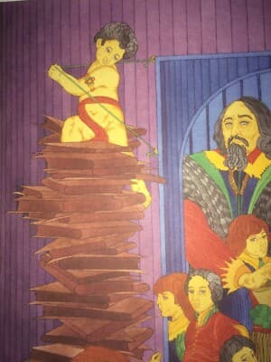 Pier Canosa   Illustrazione Figure Con Bambini E Libri   Vasto