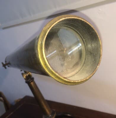 Ottica   Antico Cannocchiale   J.F. Hunt   Hull   Ottone E Ferro   Firmato