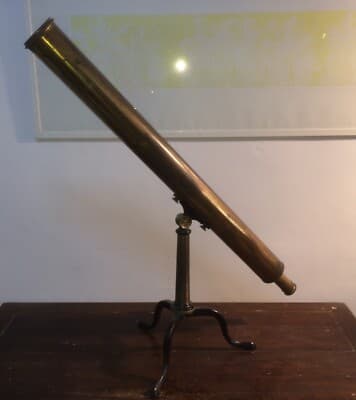 Ottica   Antico Cannocchiale   J.F. Hunt   Hull   Ottone E Ferro   Firmato