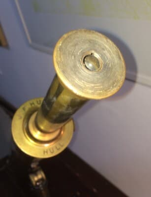 Ottica   Antico Cannocchiale   J.F. Hunt   Hull   Ottone E Ferro   Firmato