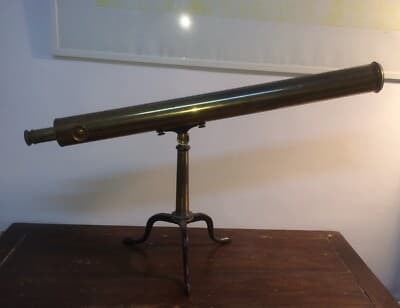 Ottica   Antico Cannocchiale   J.F. Hunt   Hull   Ottone E Ferro   Firmato