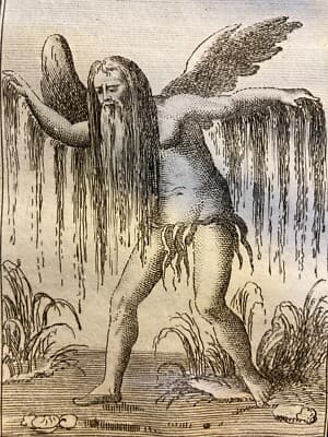 Allegoria Della Pioggia: Pluvio. Antica Incisione All'Acquaforte