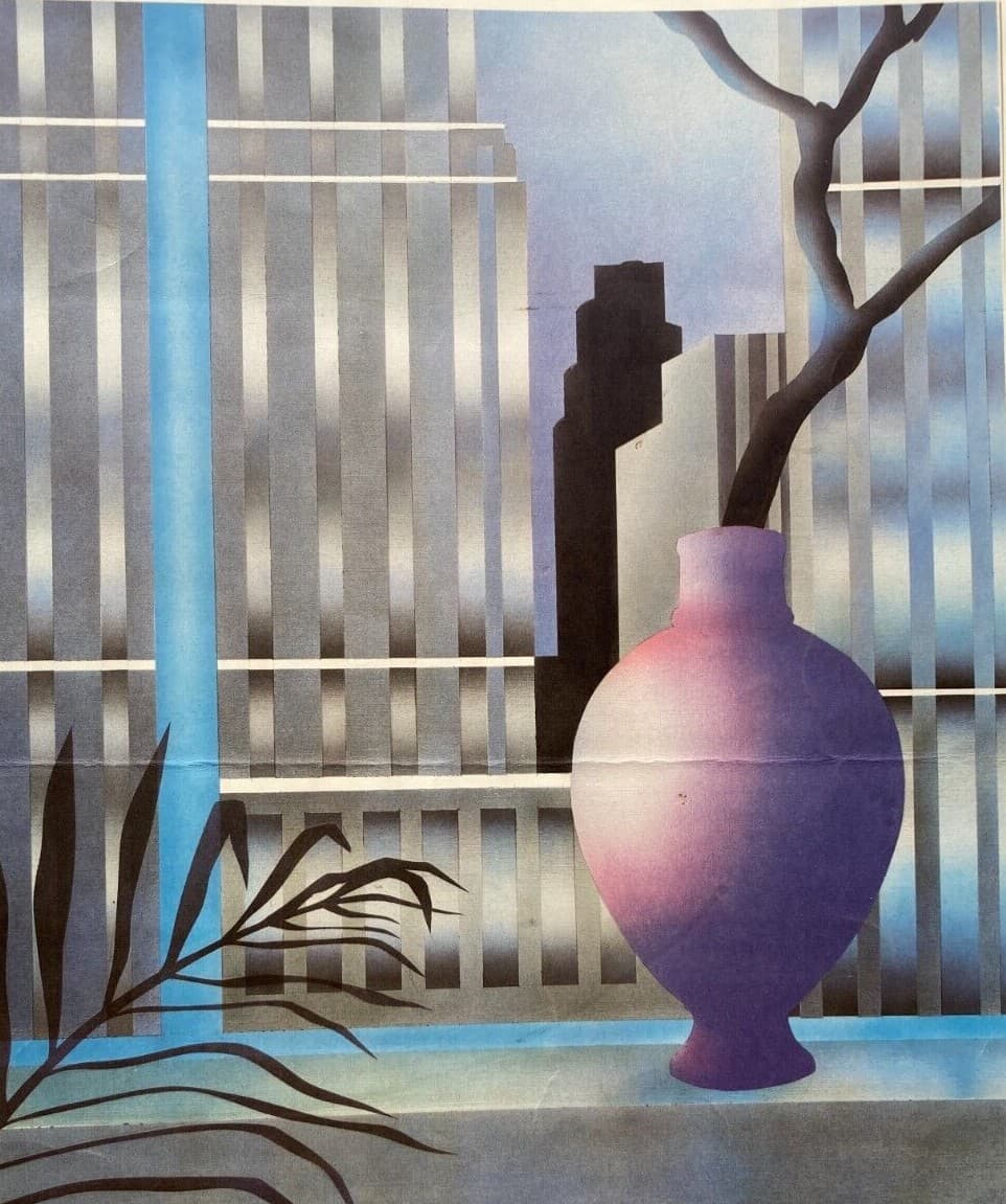 Arte Grafica Moderna   Artista F. Roche   New York   Veduta Con Grattacieli