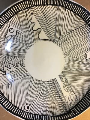 Piatto In Ceramica Art Rumi Milano Per Saks Fifth Avenue, Anni '50