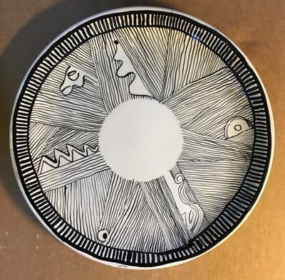 Piatto In Ceramica Art Rumi Milano Per Saks Fifth Avenue, Anni '50