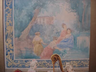 Gianni, Veduta Di Interno: Sala Di Musica Con Pianoforte E Arpa