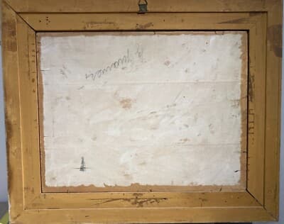 Mario Busini: Paesaggio Lacustre, Dipinto A Olio Su Compensato, 1941