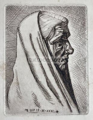 Gian Carlo Polidori, Ritratto Di Anziana Donna (Incisione Originale)