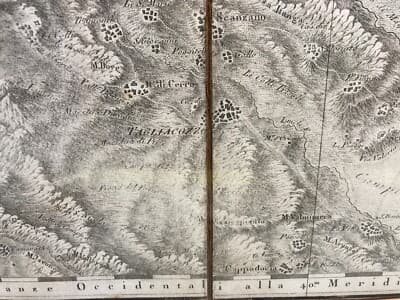 Antica Cartografia Abruzzo: L'Aquila, Rieti, Avezzano, Lago Fucino. Rizzi Zannoni