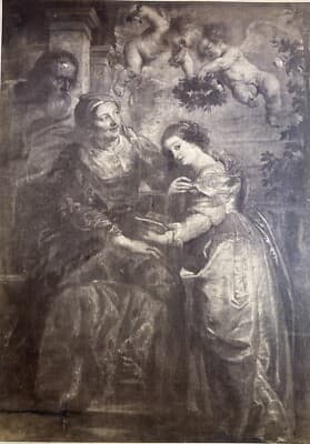 Arte Devozionale, Rubens, Educazione Di Maria, Antica Fotografia Da Collezione