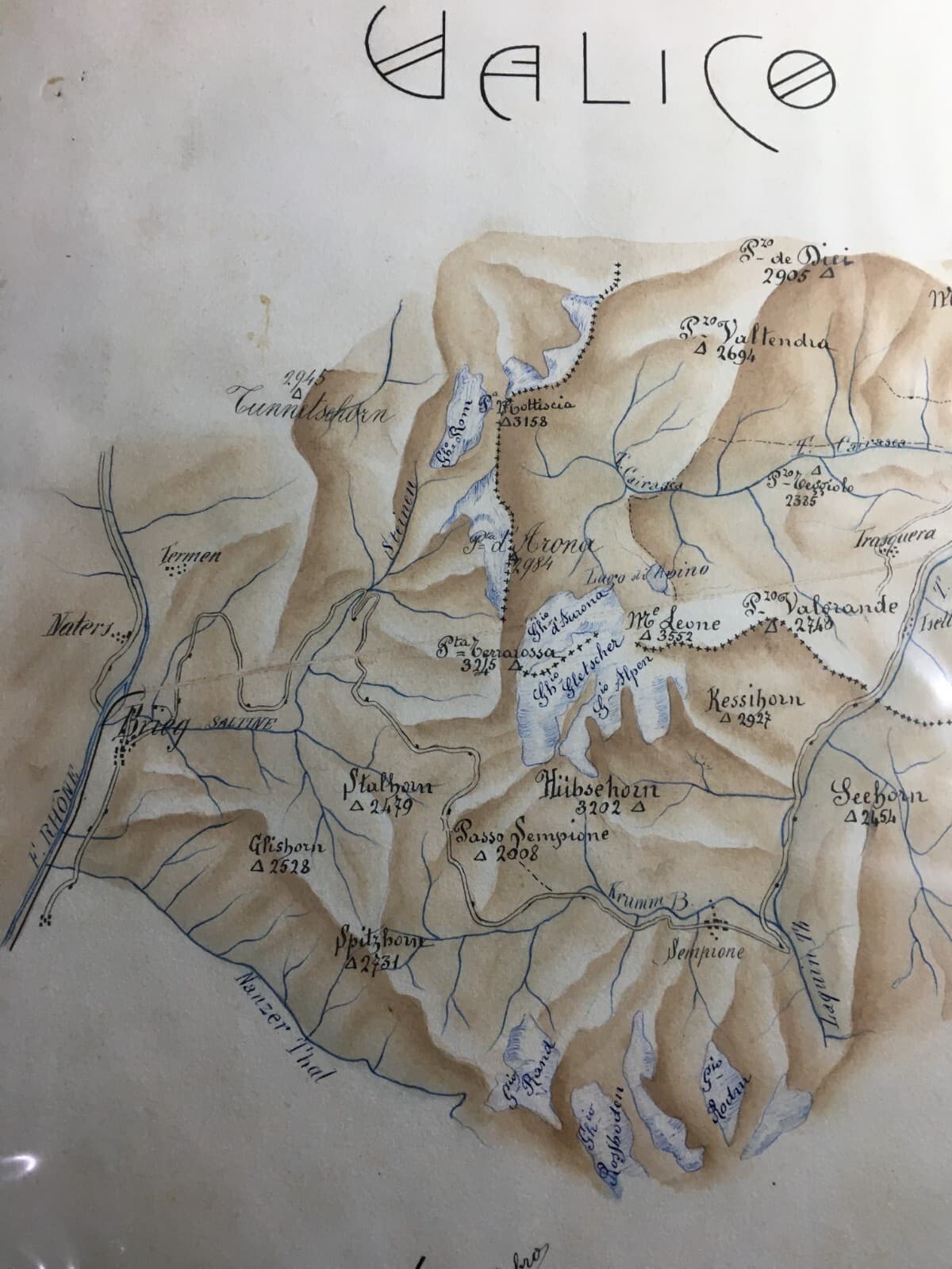 Valico Del Sempione: Mappa Topografica E Cartografica (1906)