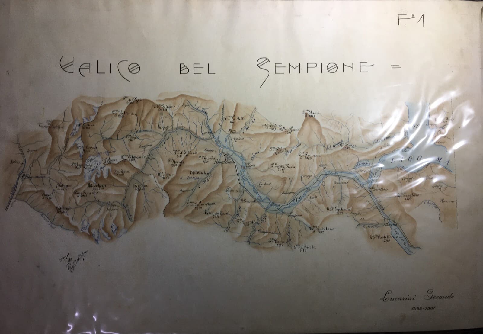 Valico Del Sempione: Mappa Topografica E Cartografica (1906)