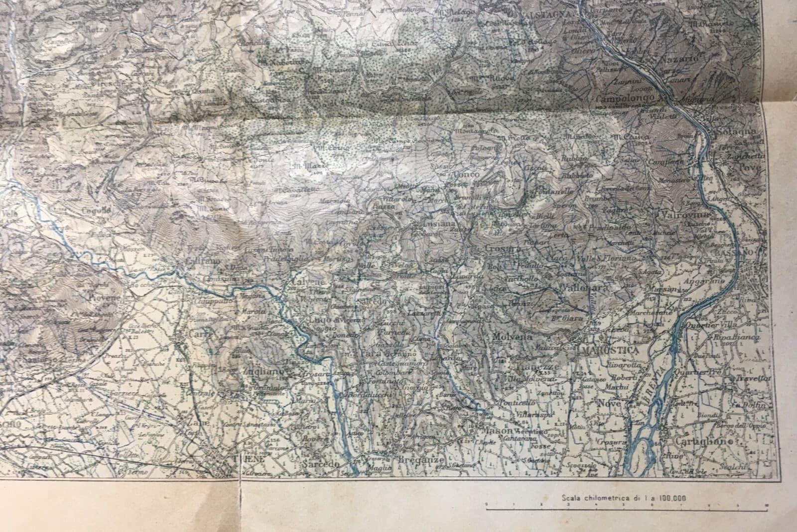 Militaria: Antica Cartografia Di Marostica, Asiago, Levico, Borgo Valsugana E Territori Limitrofi