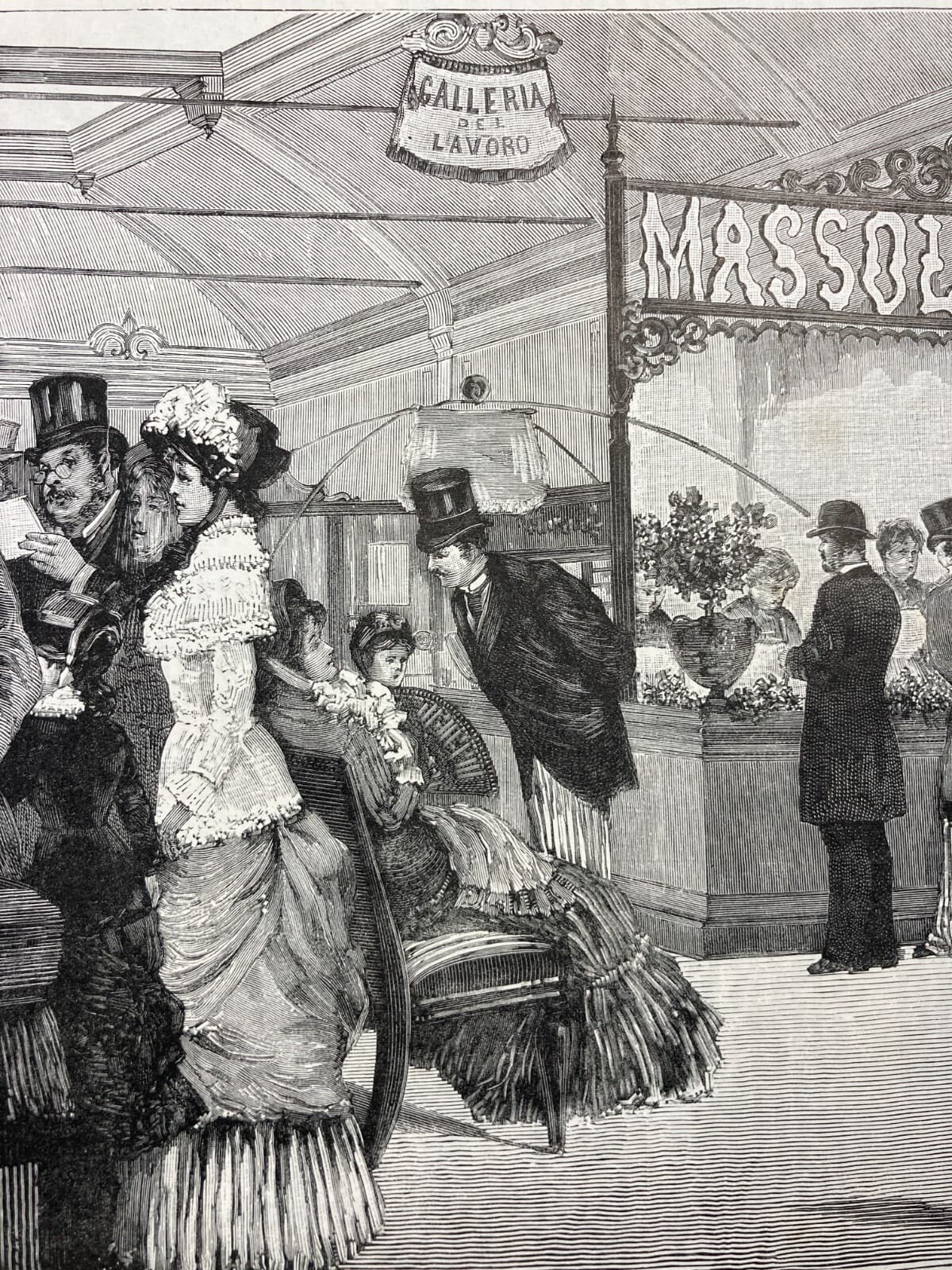 Milano: Esposizione 1881, Ditta Massola, Torino. Galleria Del Lavoro, Xilografia Di Foli.