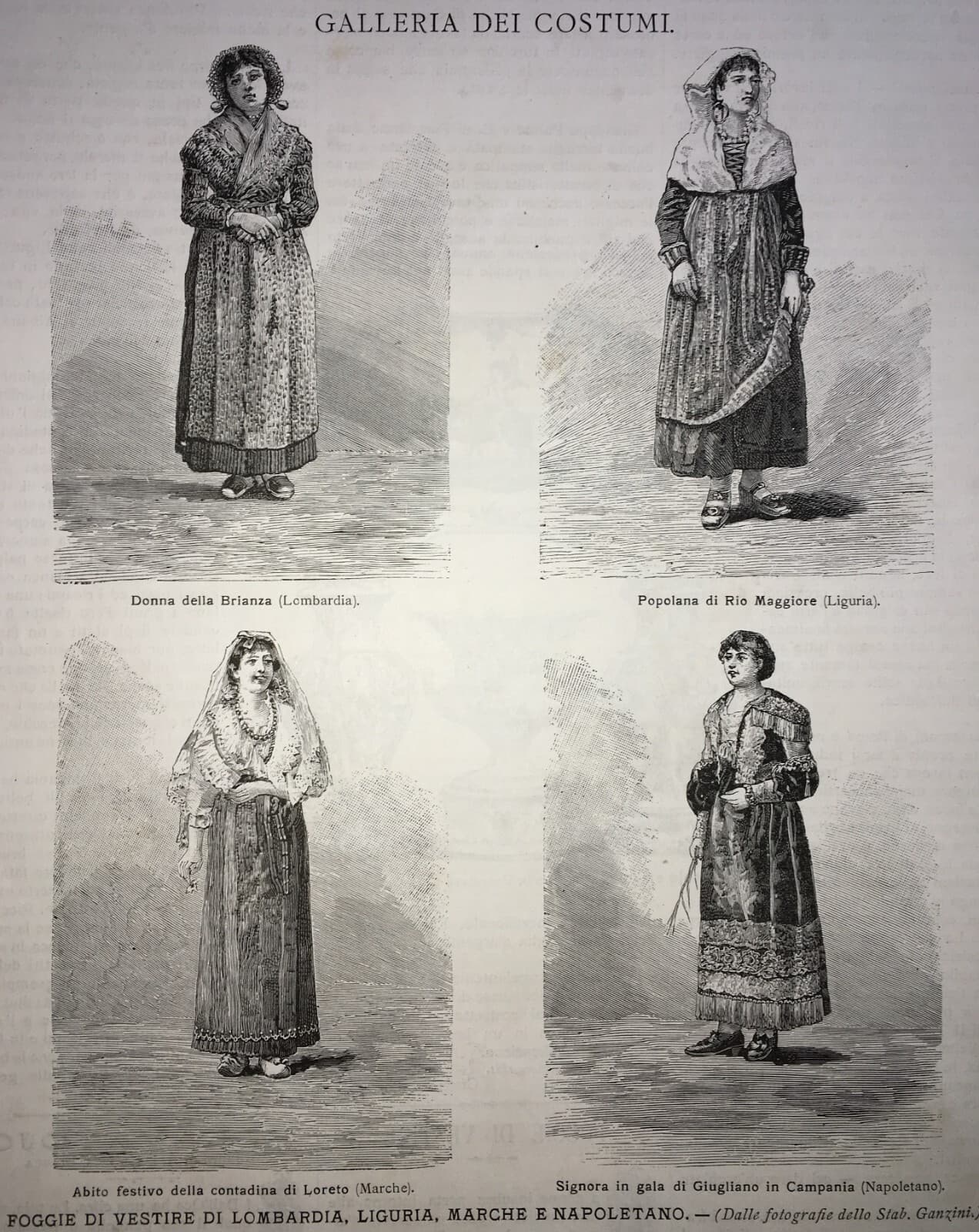 Arte, Folklore, Costumi Regionali: Giugliano, Loreto, Rio Maggiore, Brianza, Antonibon