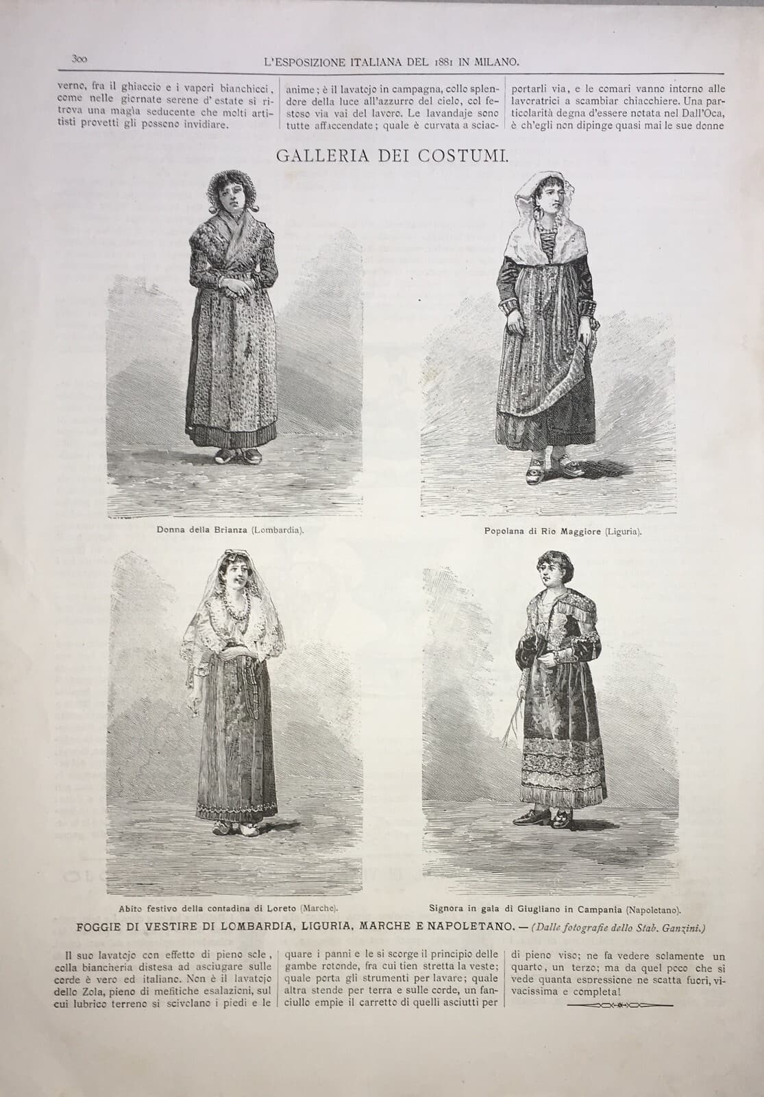 Arte, Folklore, Costumi Regionali: Giugliano, Loreto, Rio Maggiore, Brianza, Antonibon