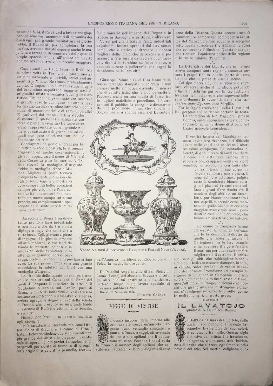 Arte, Folklore, Costumi Regionali: Giugliano, Loreto, Rio Maggiore, Brianza, Antonibon
