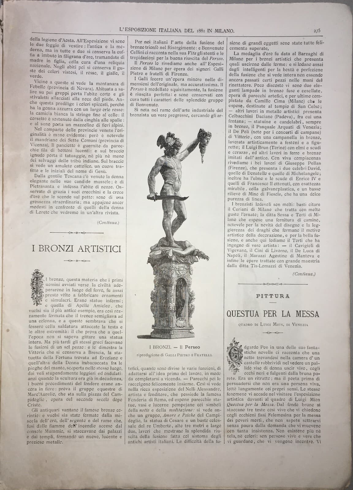Arte, Folklore E Costumi Regionali: Gressoney, Pietrasanta, Fobello E Sette Comuni, 1881