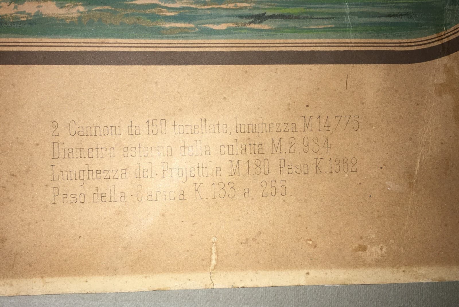 Mare, Marineria, Marina Militare Italiana, Corazzata Italia, Antica Cromolitografia.