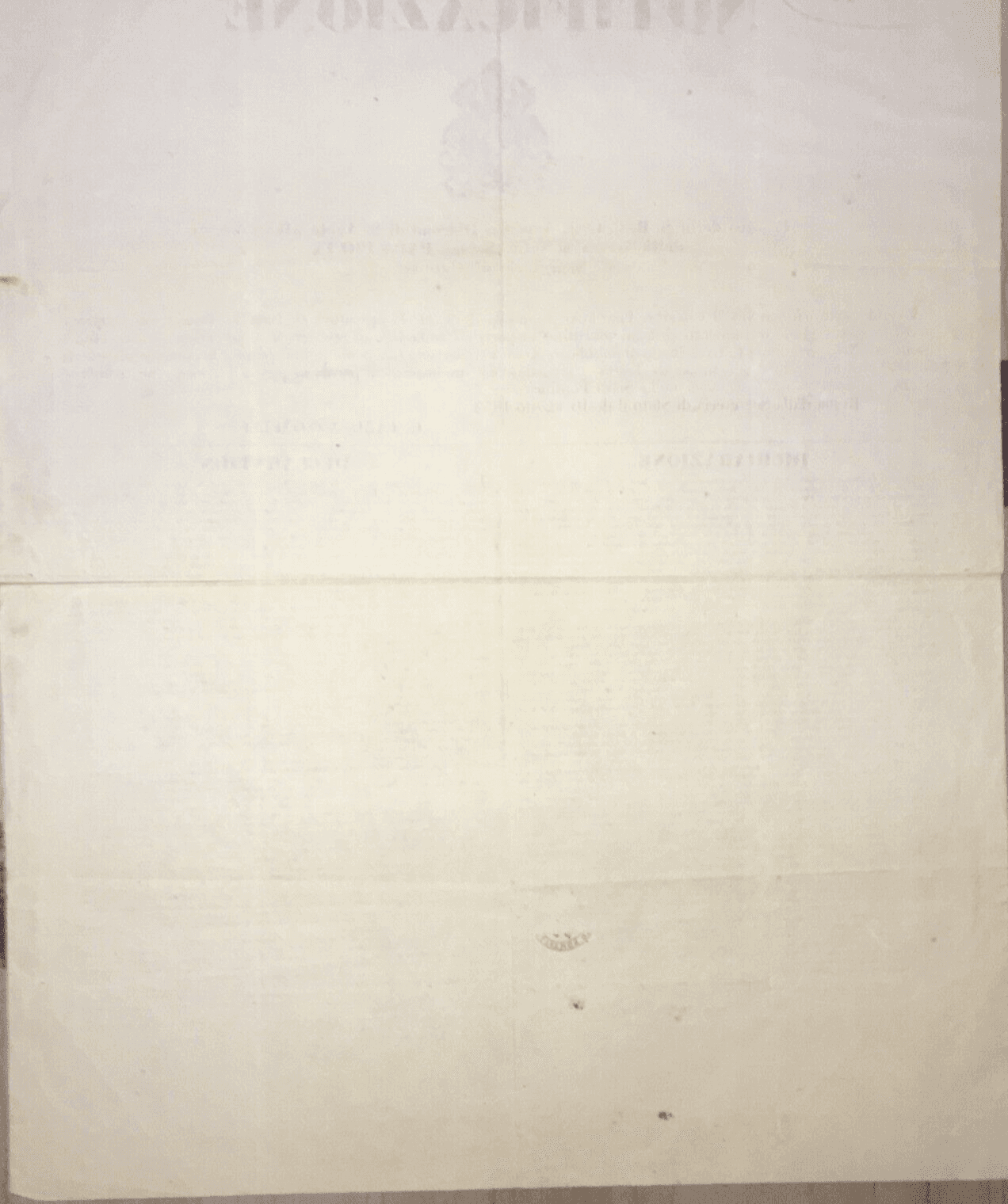 Notificazione Dello Stato Pontificio Sull'Approdo Di Bastimenti Russi, 1852