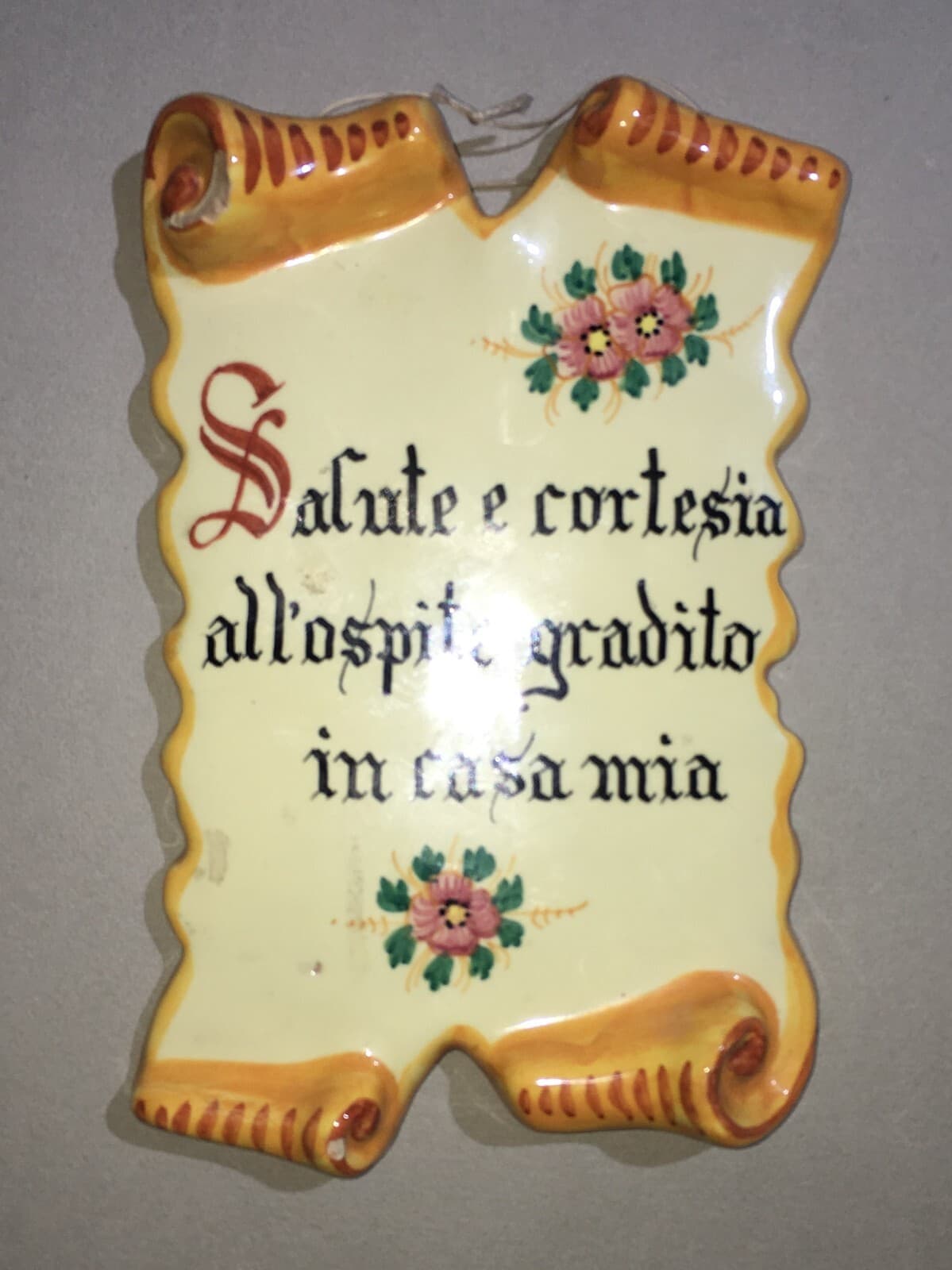 Folklore, Antropologia, Ceramica Da Collezione Con Decori Floreali, Deruta, Grazia