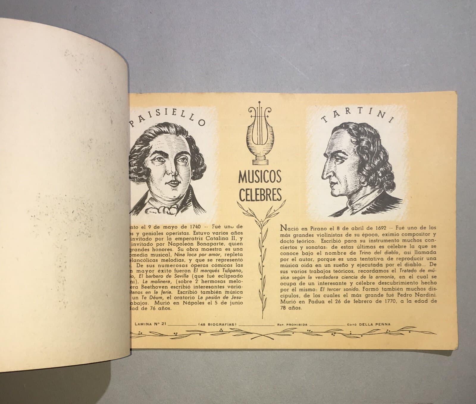 Istonio: Quaderno Musicale d'Epoca Con Ritratti Di Musicisti