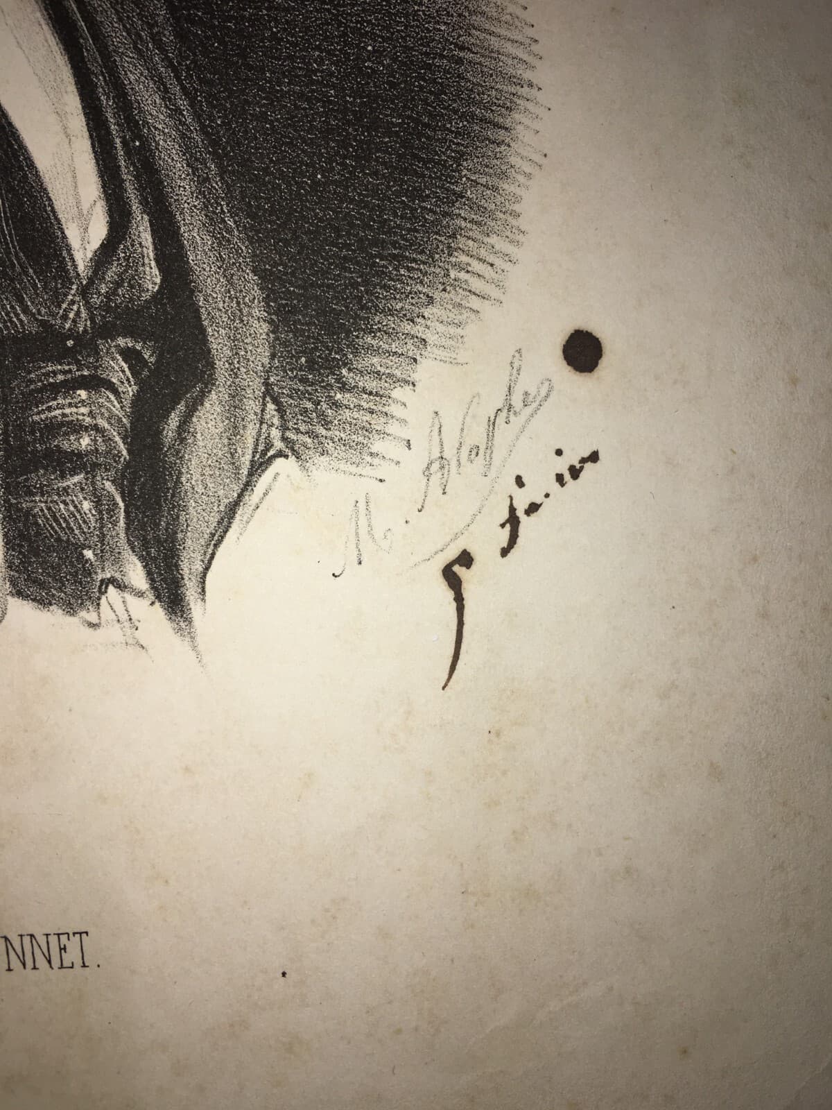 Antico Ritratto   F. Gonnet   Litografia Bertauts