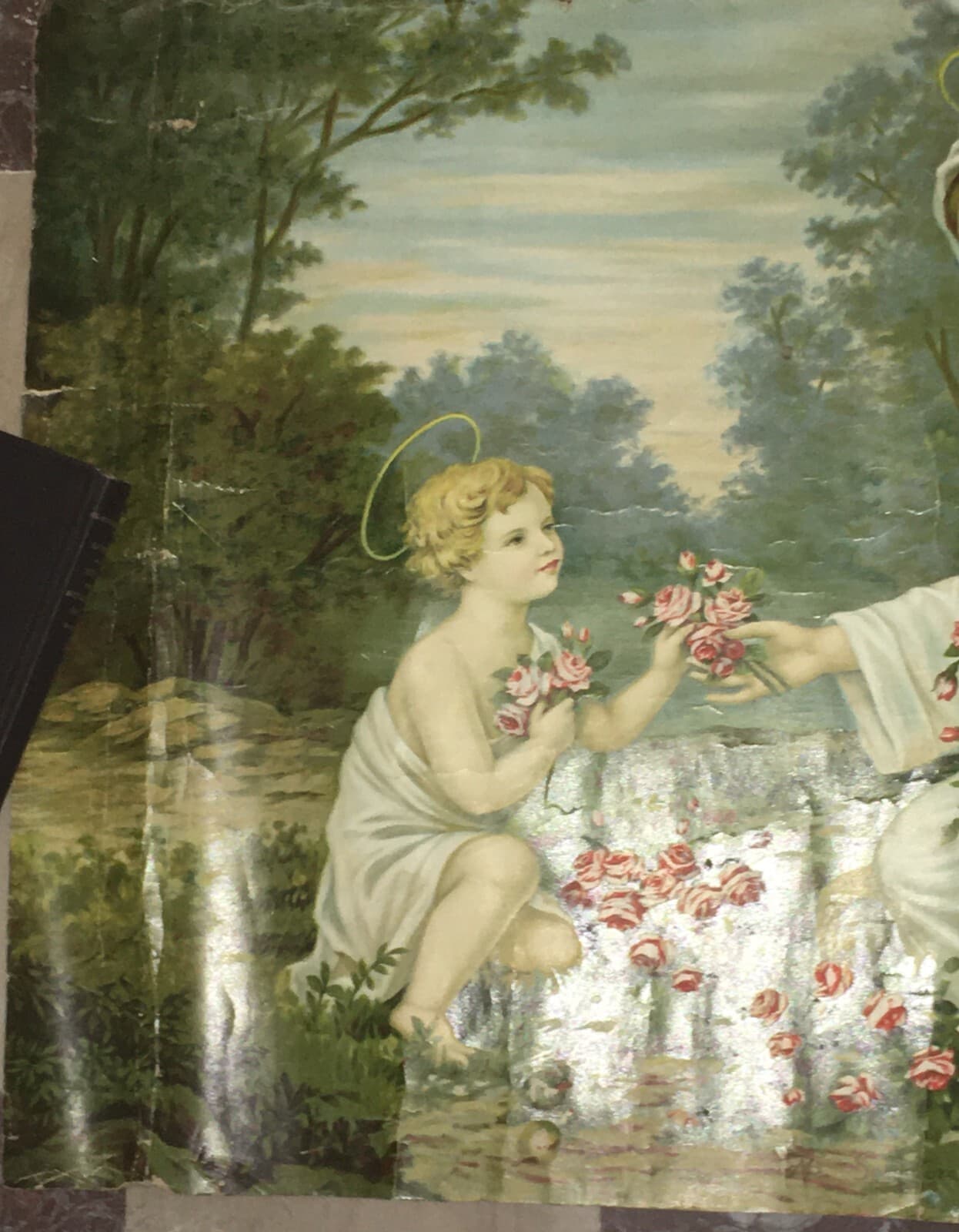 Madonna Con Bambino. Grande Stampa Cromolitografica Devozionale