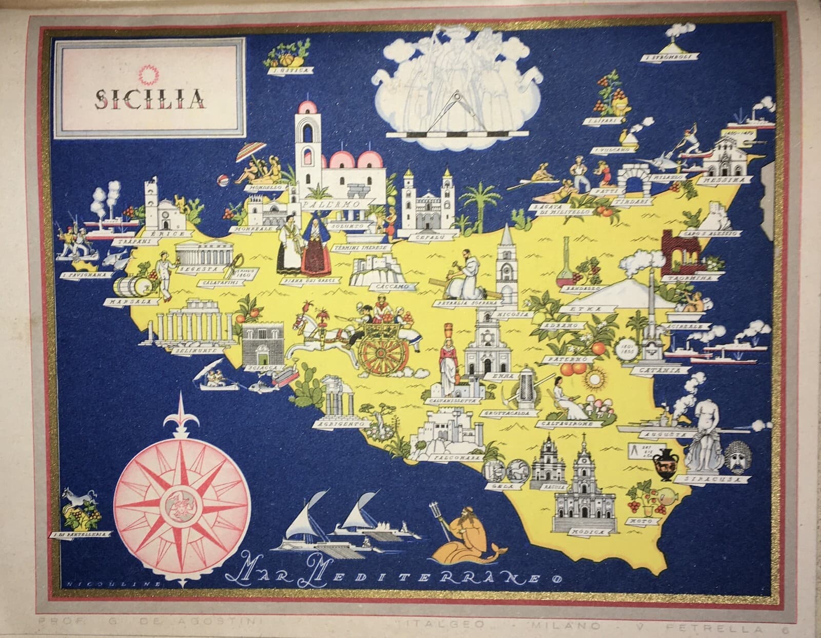 Arte, Folklore E Cartografia Della Sicilia Dell'Artista Nicouline: Messina, Siracusa, Etna