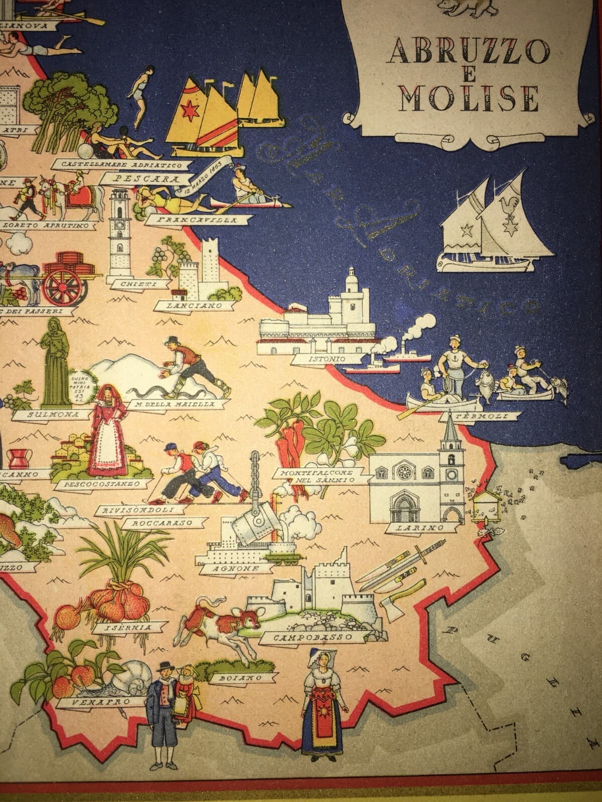 Abruzzo E Molise: Mappa Cartografica Artistica Di Vsevolode Nicouline