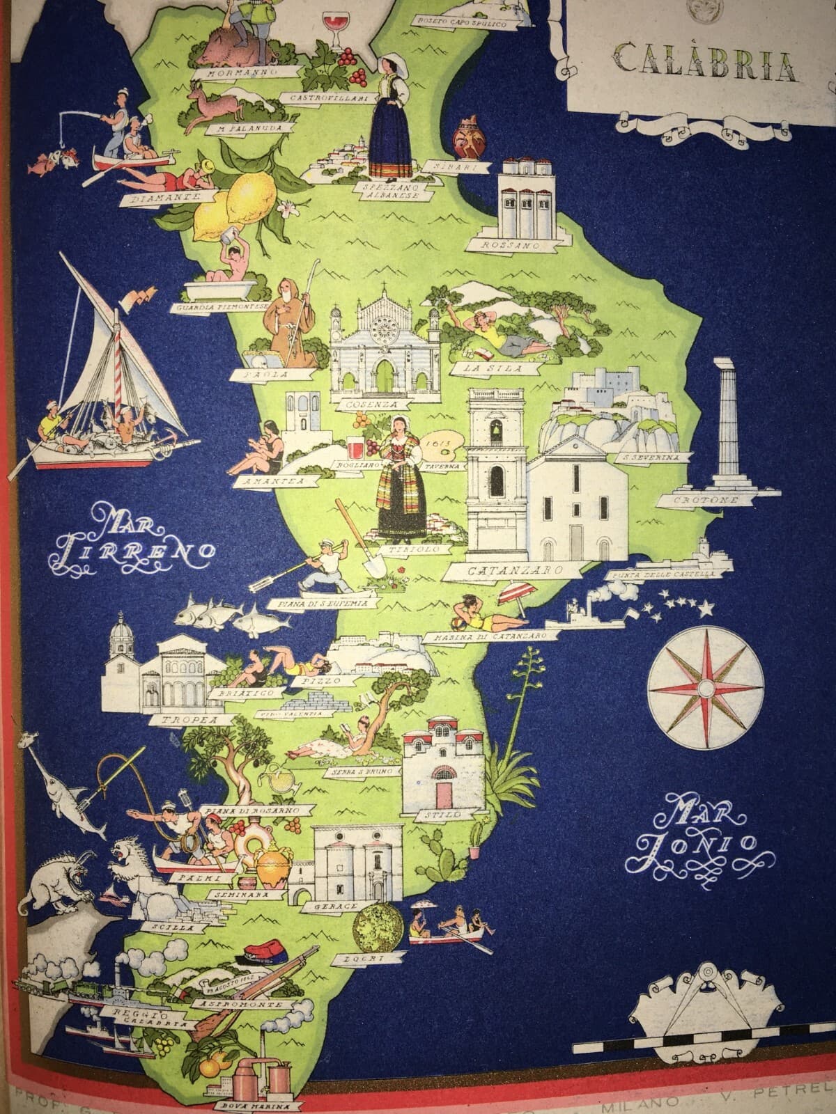 Calabria: Mappa Cartografica E Folkloristica, Artista Vsevolode Nicouline